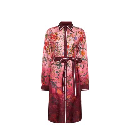 Printed Silk Twill Shirt Dress - Image 1