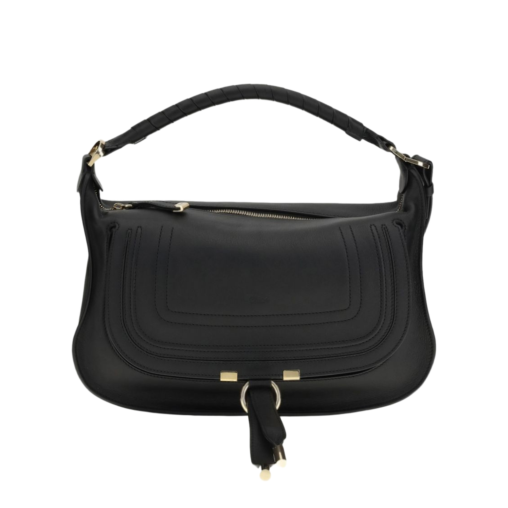 Marcie Small Calfskin Shoulder Bag - Black - Image 1