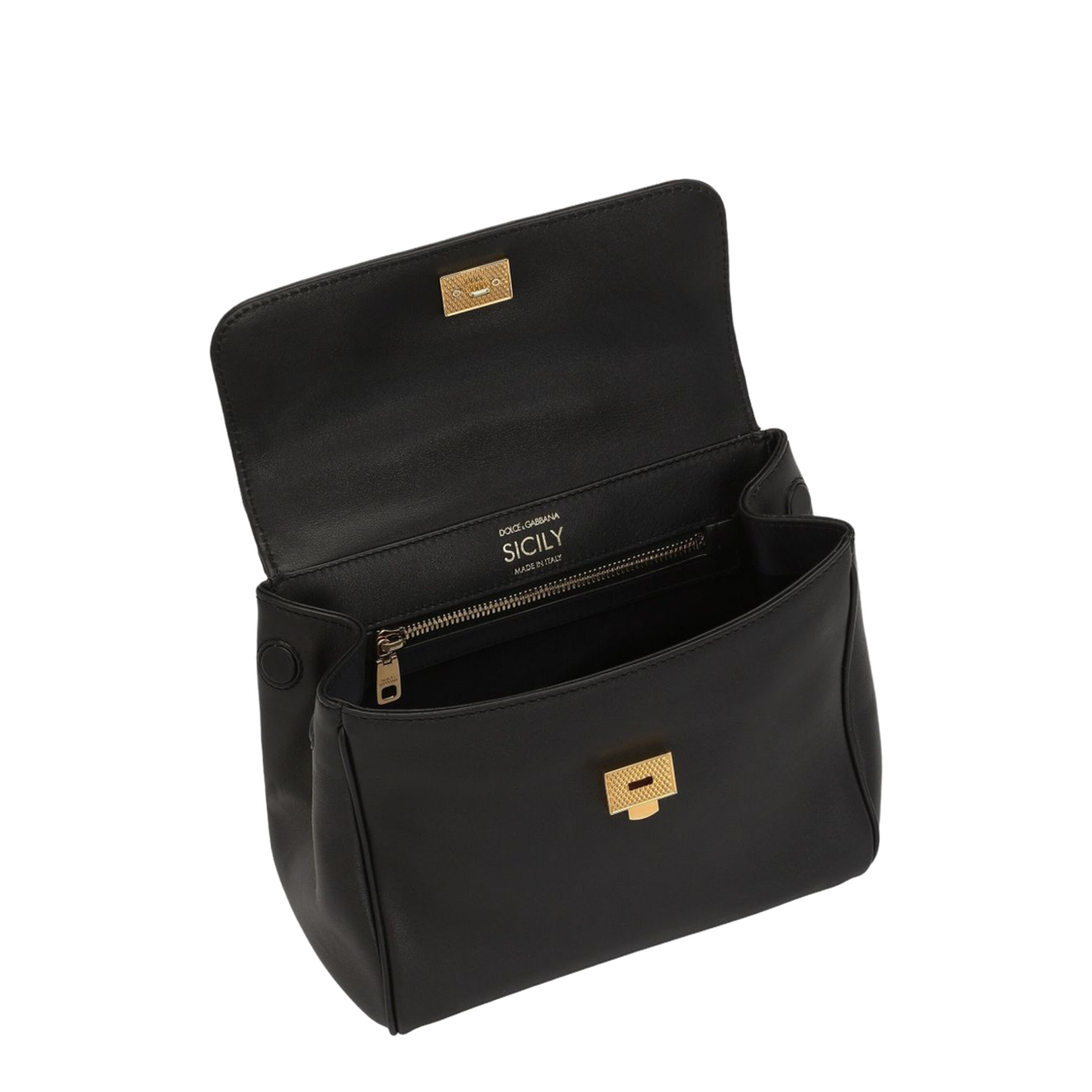 My Sicily handbag in plongé calfskin in Black - Image 4