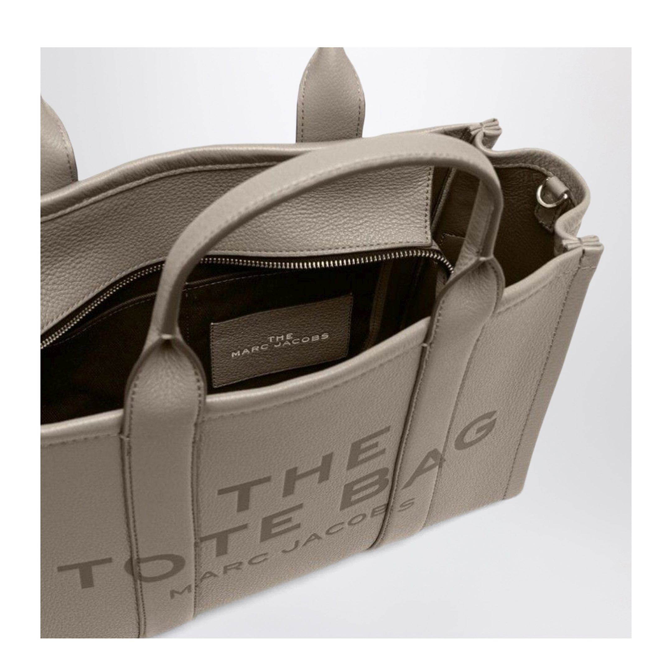The Tote Bag Medium Full Grain Leather Tote - Cement - Image 2
