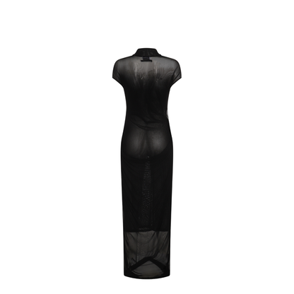 Mesh Dress with Flocked Logo - Image 3