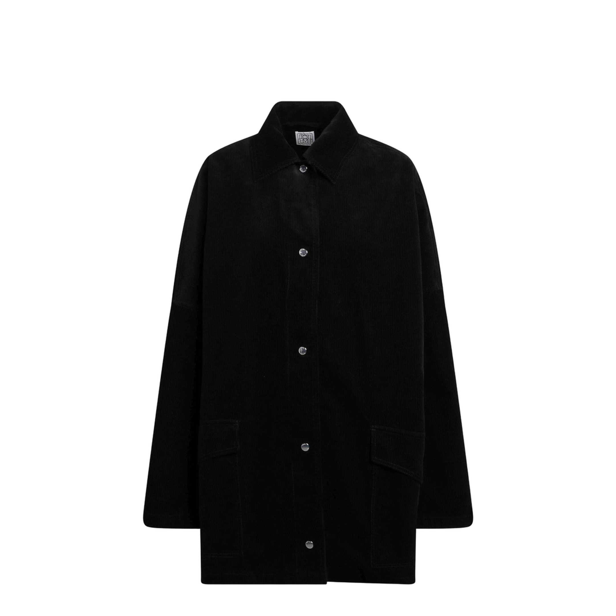 Black Corduroy Overshirt Jacket - Image 1