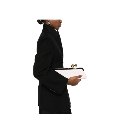 The Salon Calf Leather Clutch - Light Pink - Image 4