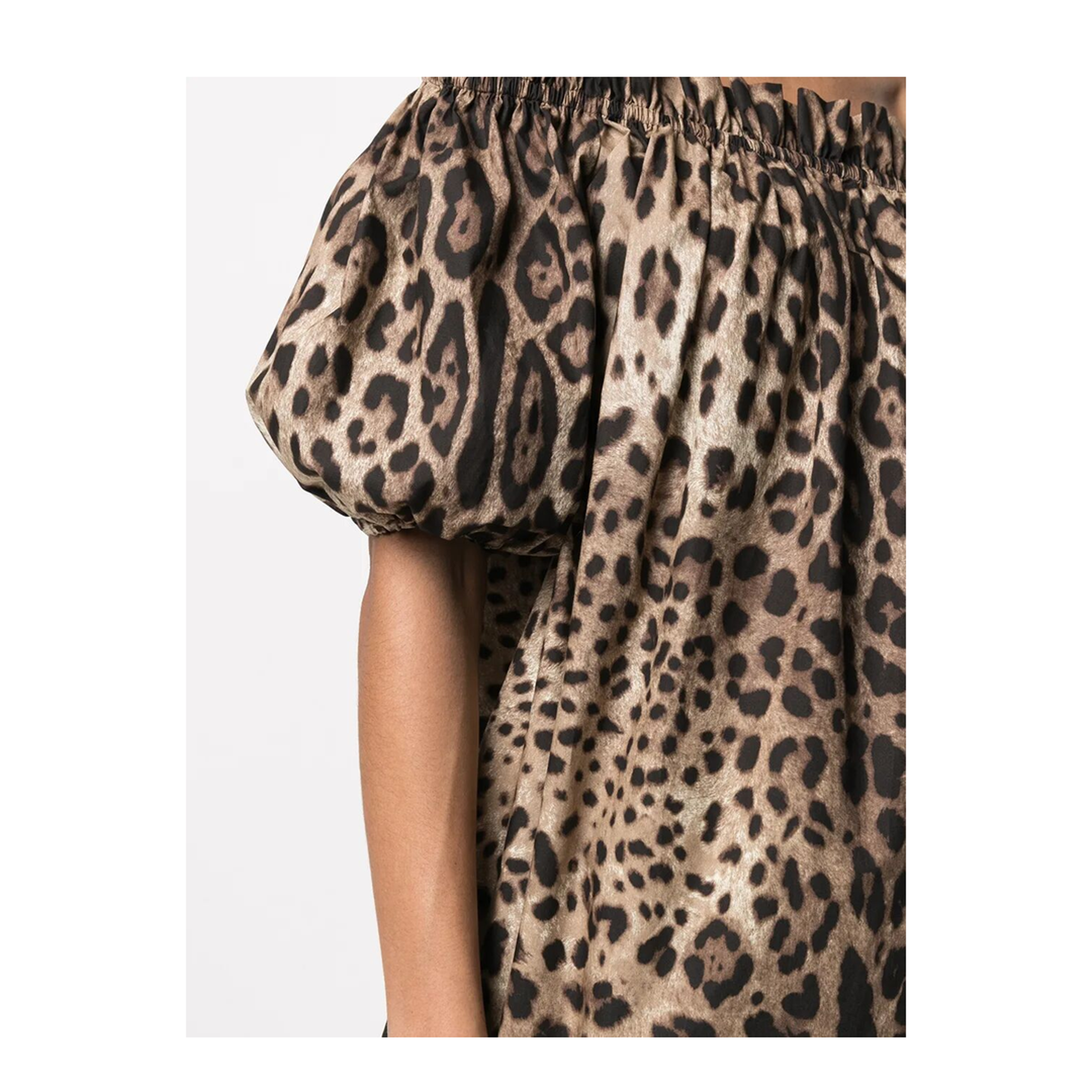 TOP MANICHE CORTE IN POPELINE STAMPA LEOPARDO - Image 5