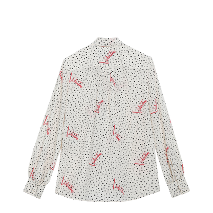 Vanilla Silk Shirt with Logo Print - Image 2