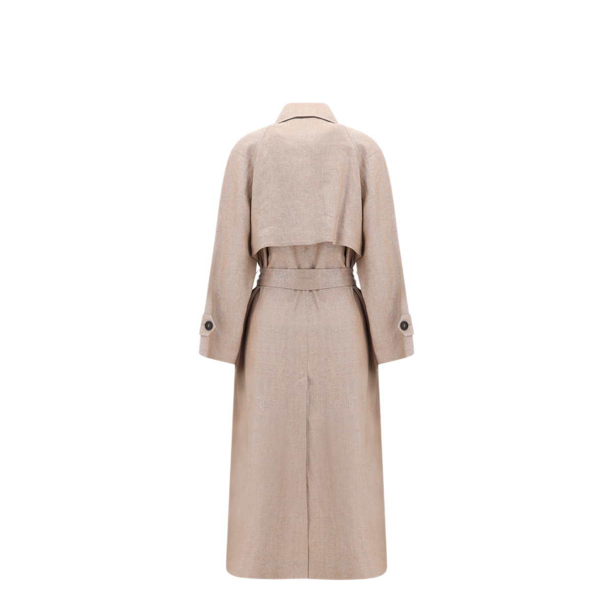 Linen Trench Coat With Lurex - Image 2