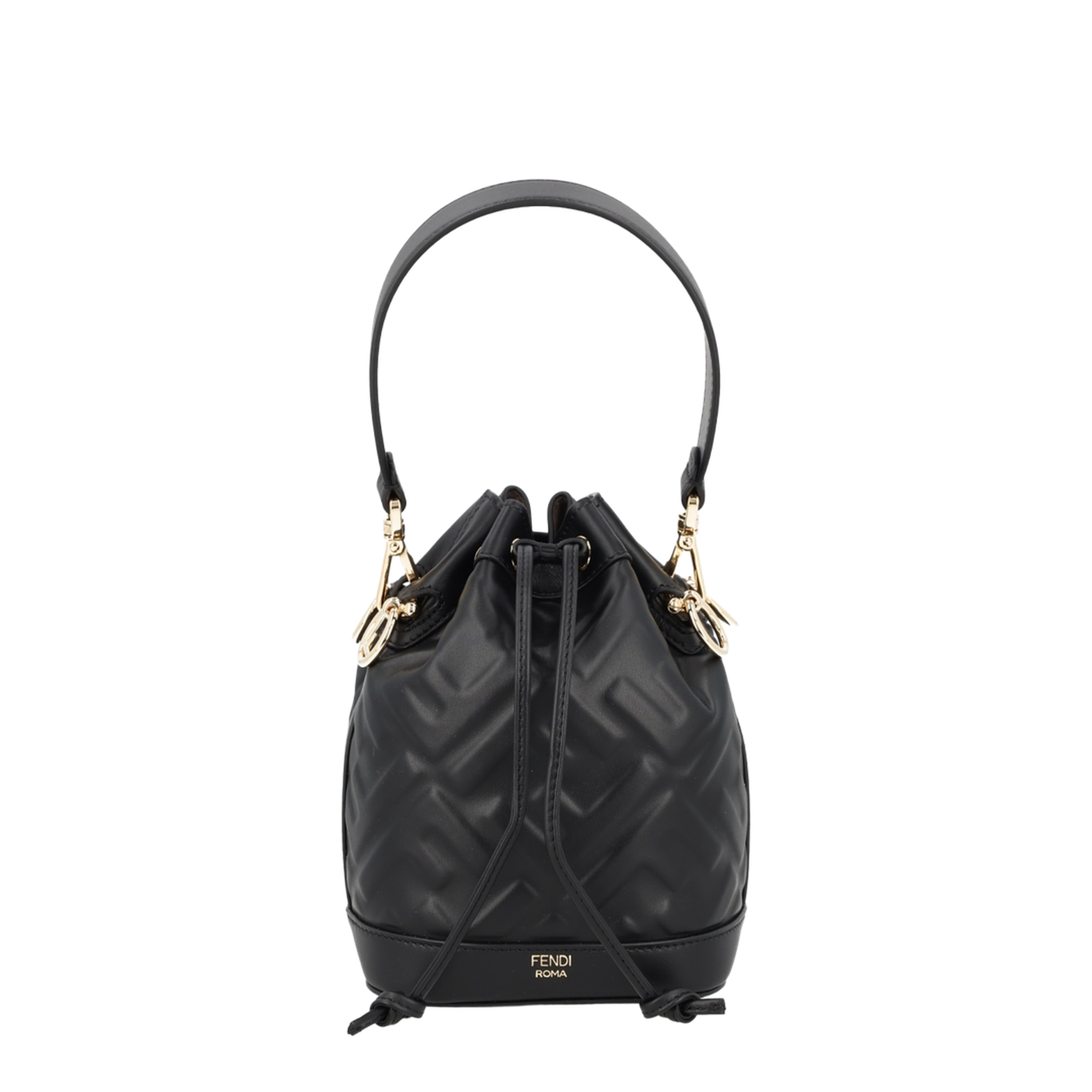 Mon Tresor Mini Calfskin Bucket Bag - Black (Nero) - Image 1