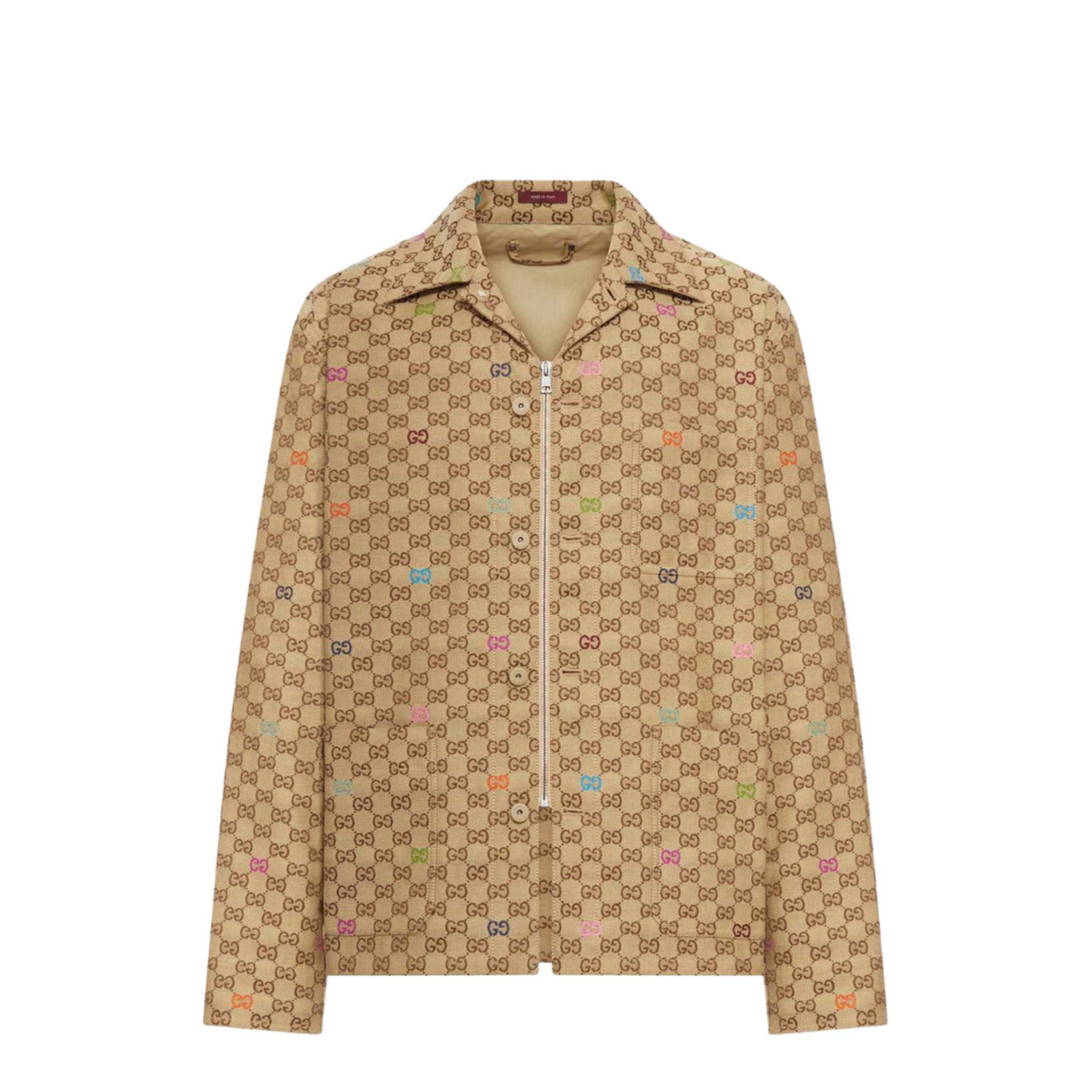 Canvas Jacket in Camel and Dark Brown - Image 1