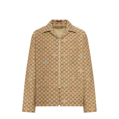 Canvas Jacket in Camel and Dark Brown - Image 1