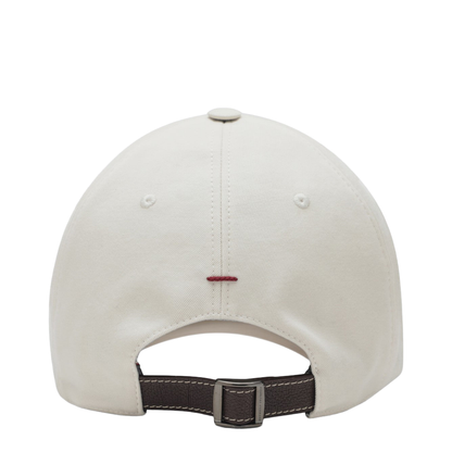 White Cotton Baseball Cap - Image 2