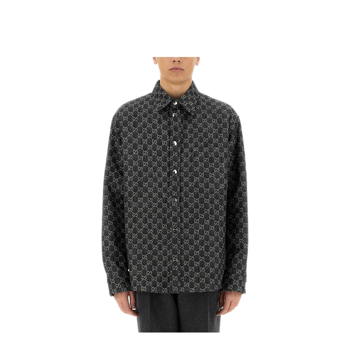 Embroidered Denim Shirt - Image 1