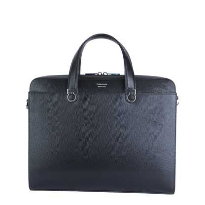 Leather Top Handle Bag - Black - Image 1