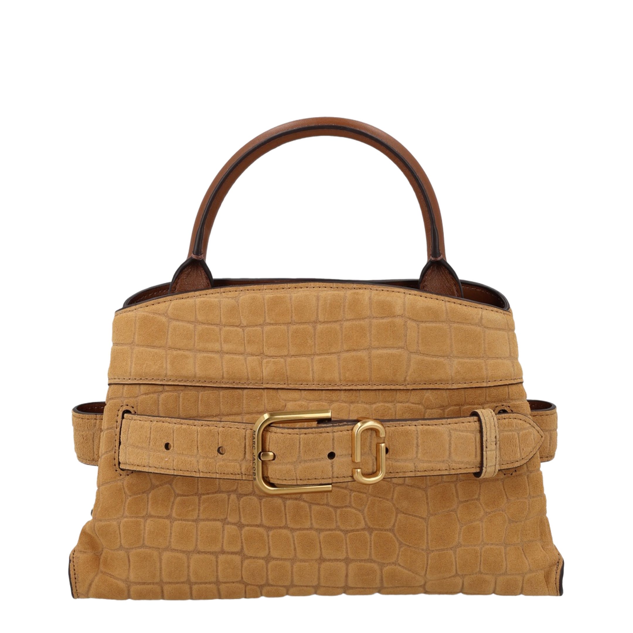 Dakota Small Suede Croc Satchel - Sahara - Image 1