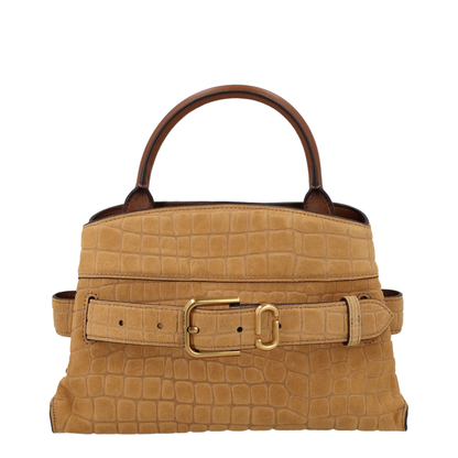 Dakota Small Suede Croc Satchel - Sahara - Image 1