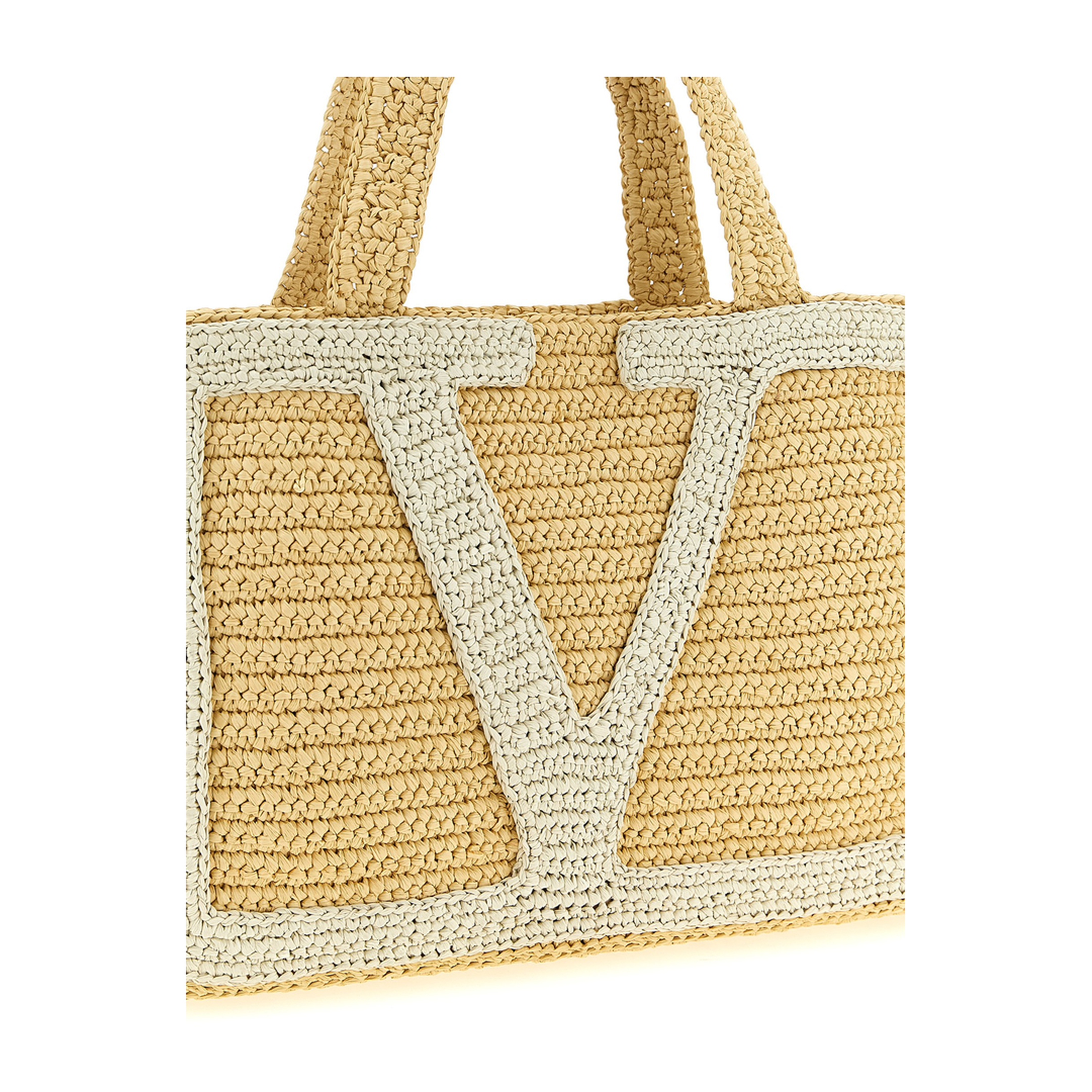 Viva Superstar Large Synthetic Raffia Shopping Bag - Natural - Image 3
