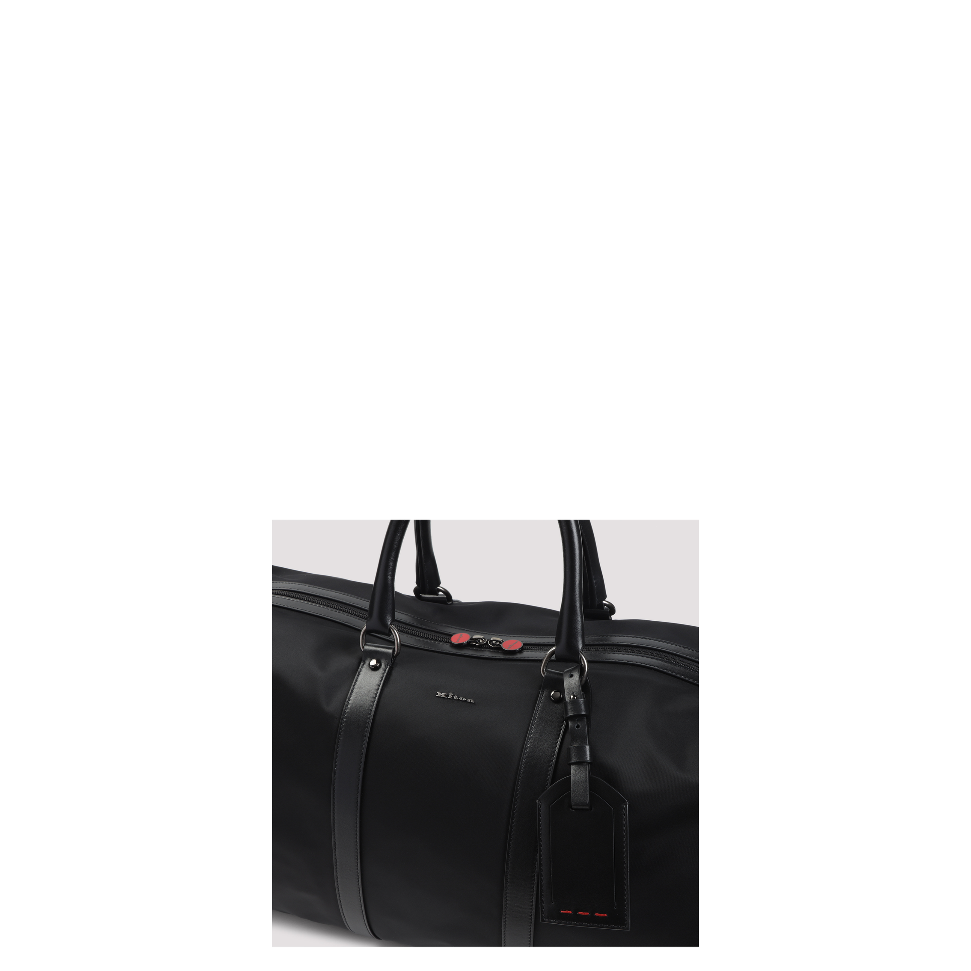 Nylon Bag Leather Black - Image 5