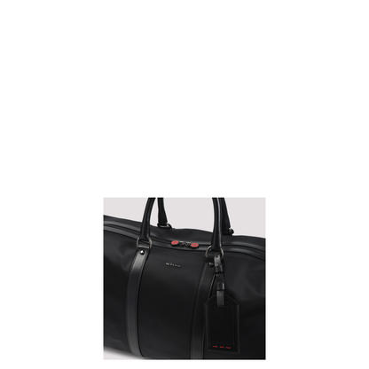 Nylon Bag Leather Black - Image 5
