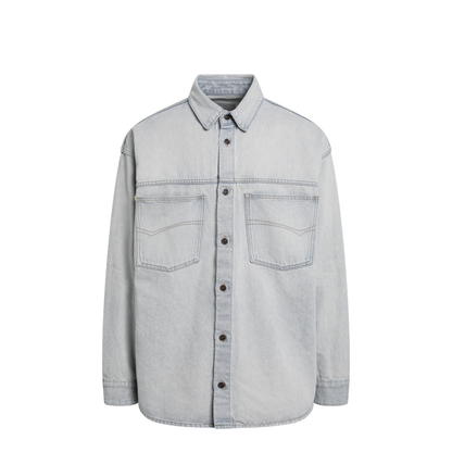 Light Blue Cotton Denim Shirt - Image 1