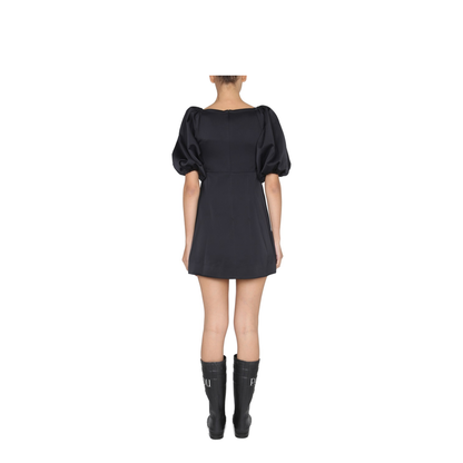 Balloon Sleeve Mini Dress in Recycled Satin - Image 3