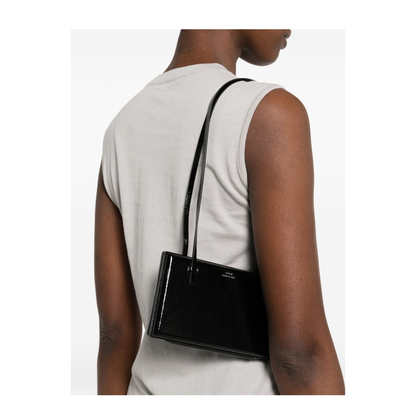 Cocktail Calf Leather Naplak Shoulder Bag - Black - Image 3