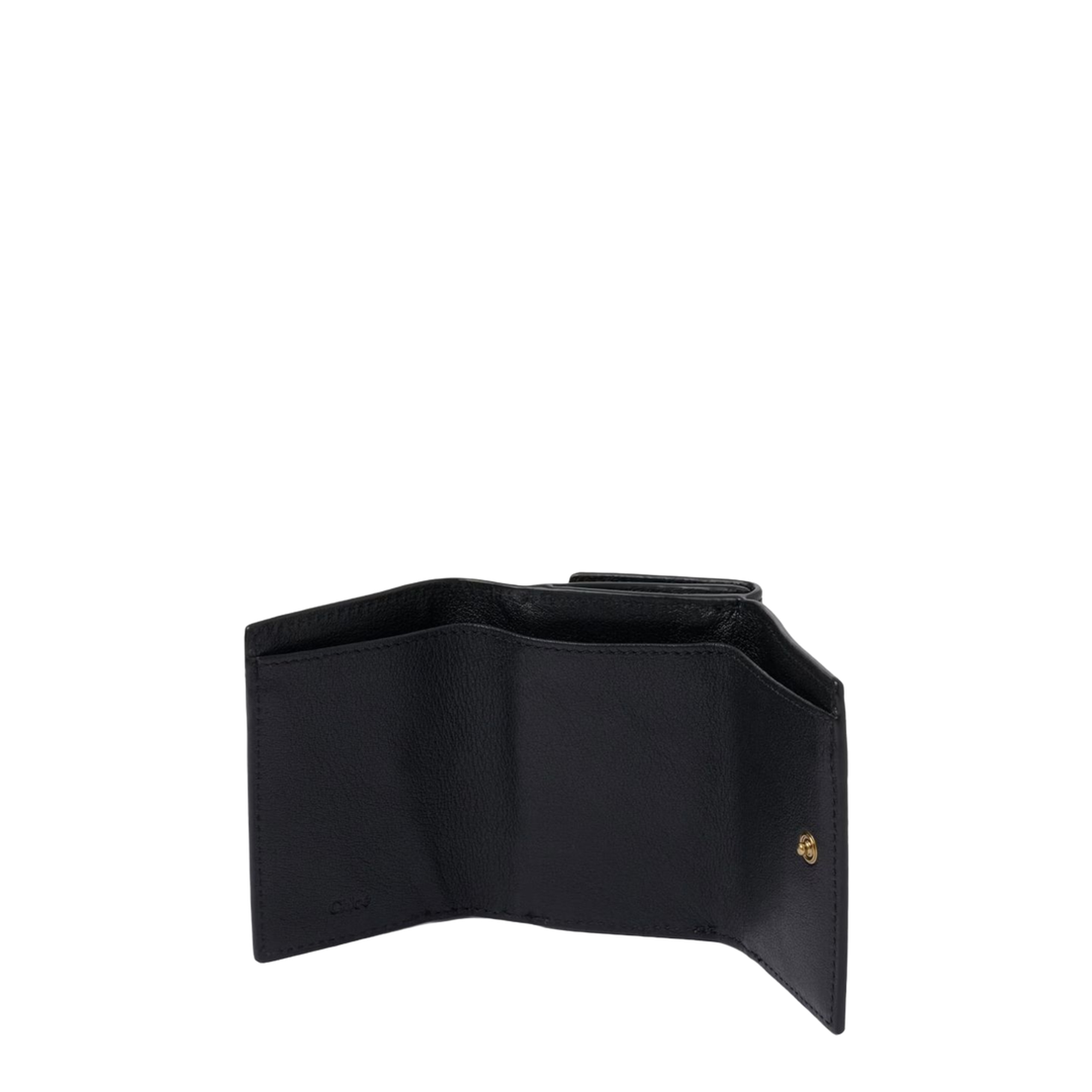 Mini Paddington Tri-Fold Wallet in Grained Buffalo Leather - Black - Image 2