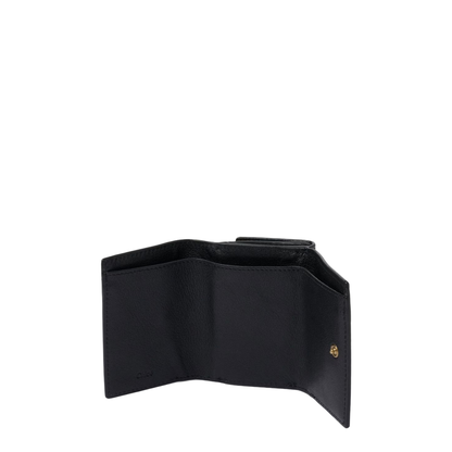 Mini Paddington Tri-Fold Wallet in Grained Buffalo Leather - Black - Image 2