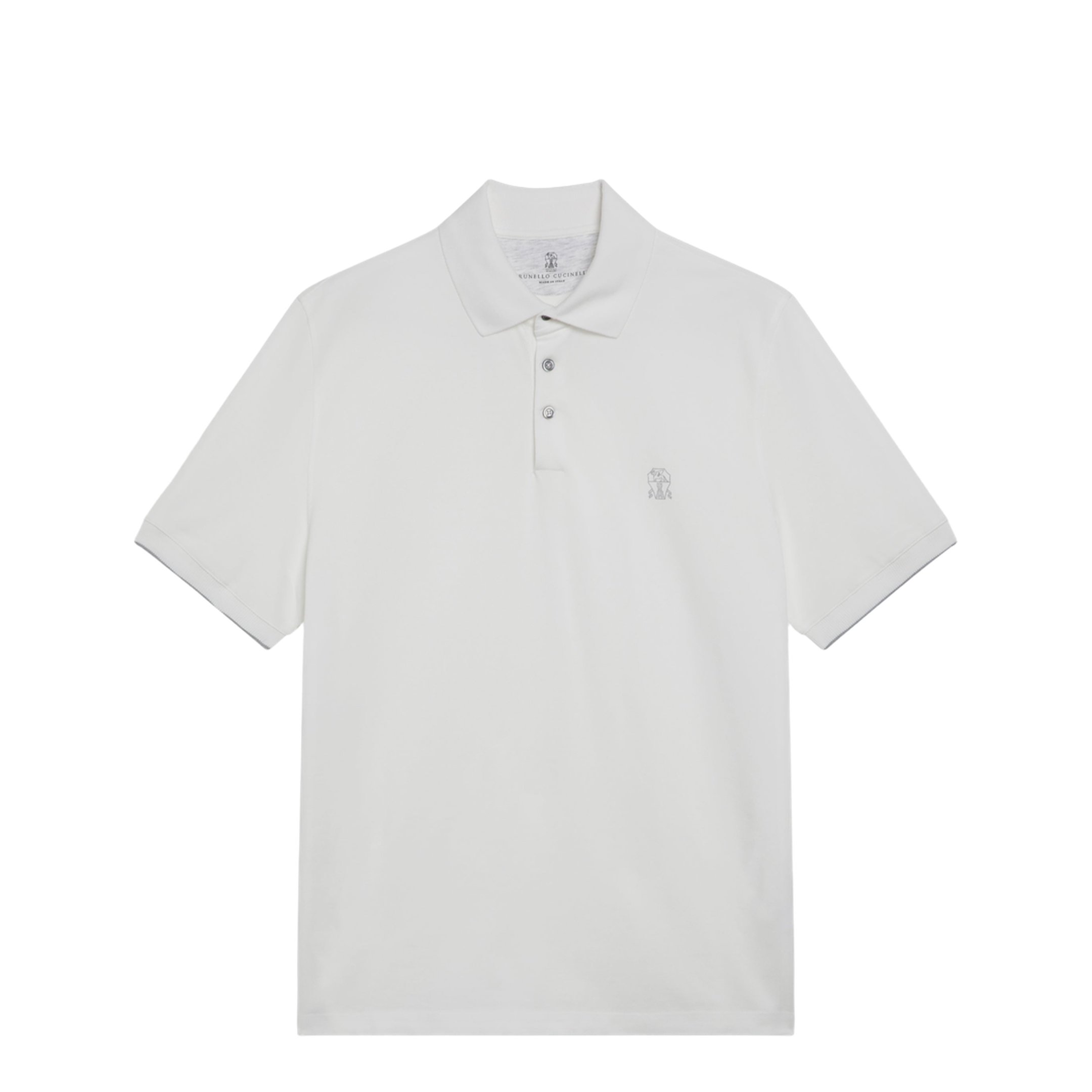 White Cotton Polo Shirt - Image 1