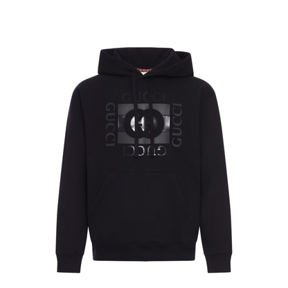 Cotton Jersey Sweatshirt with Print in Black - Image 1