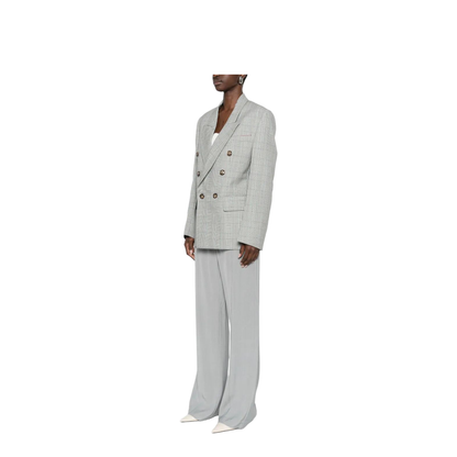 Check Wool Double-Breasted Tailored Jacket - Image 4