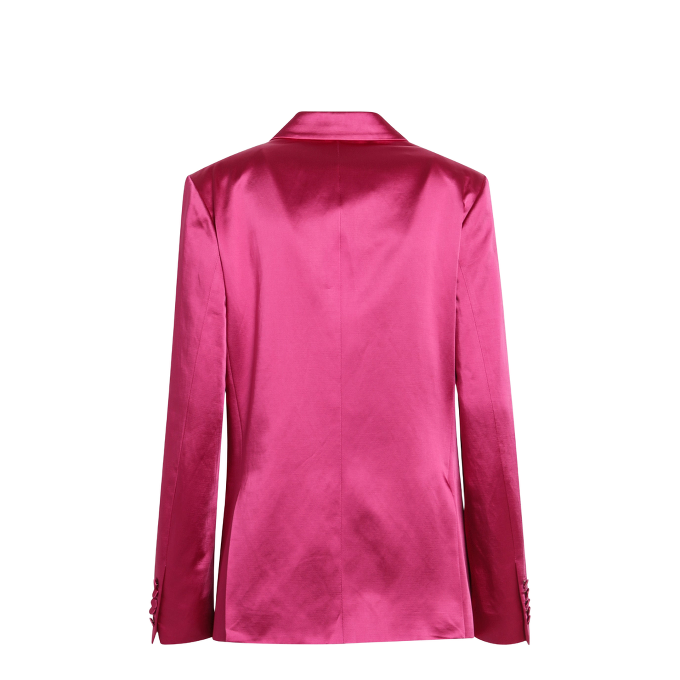 Fuchsia Double-Breasted Satin Jacket - Image 2