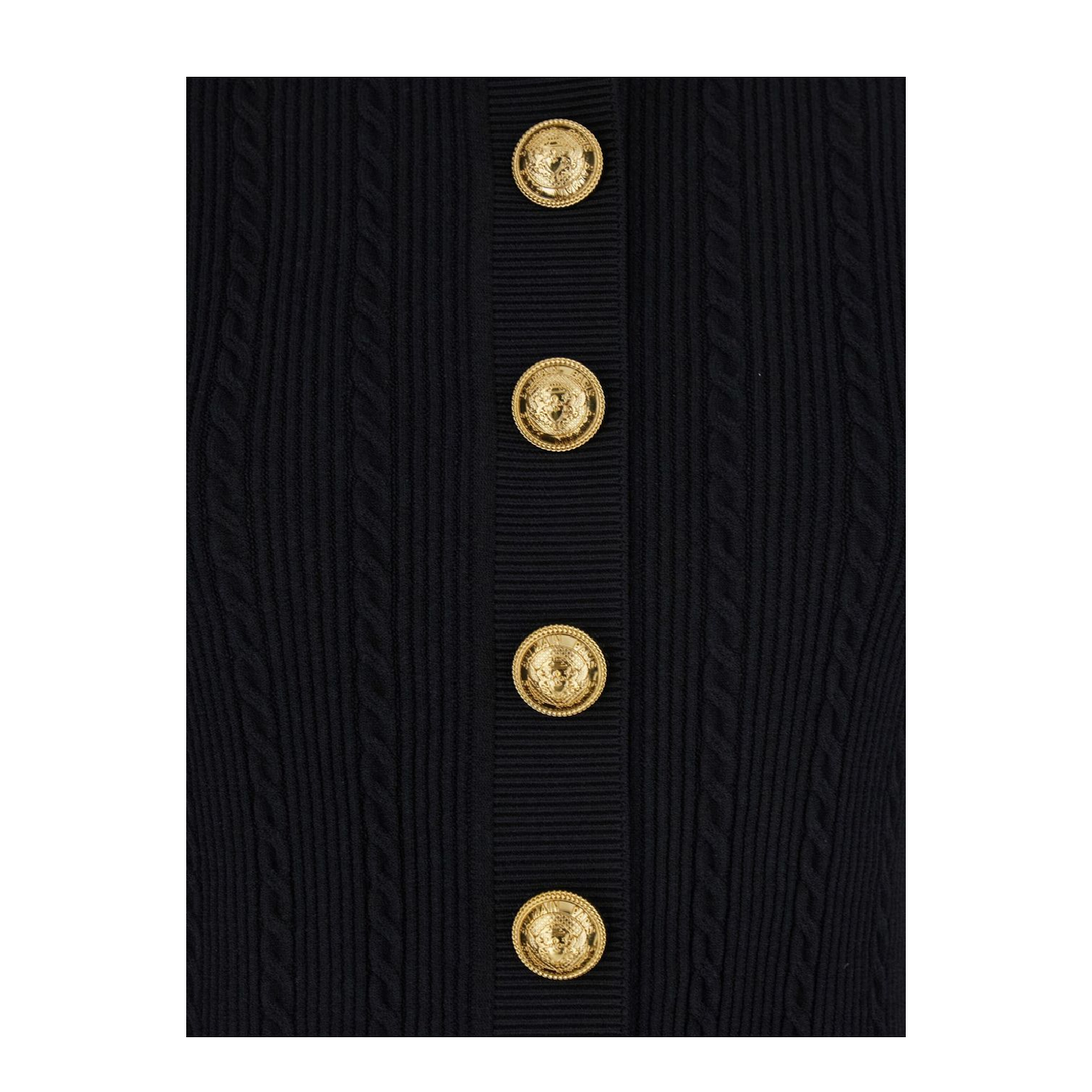 Black Cable Knit Cardigan - Image 3