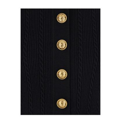 Black Cable Knit Cardigan - Image 3