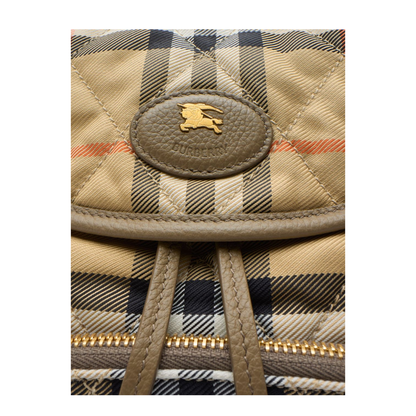 Horseshoe Mini Quilted Polyamide Backpack - Sand Beige - Image 4