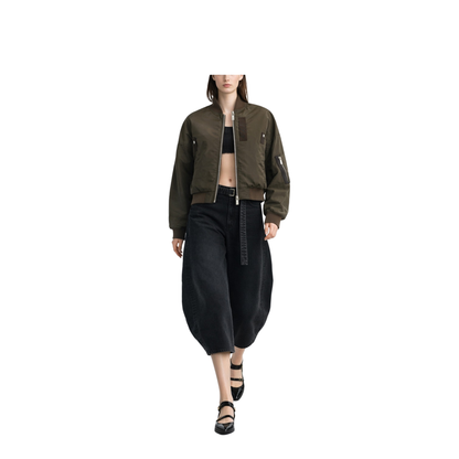 Cropped Bomber Jacket - Image 2