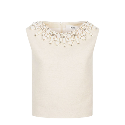 Embroidered Top in Bouclette Natté - Image 3