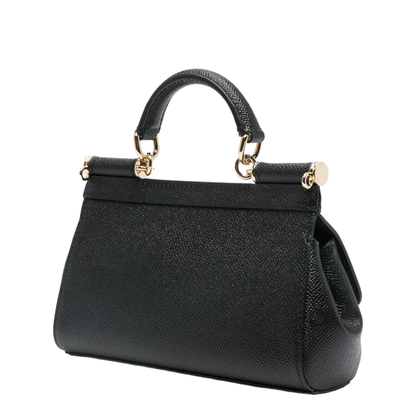 Sicily Small Calf Leather Top-Handle Bag - Nero - Image 5
