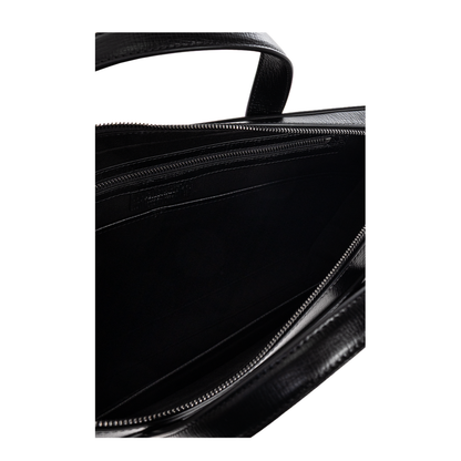 Leather Briefcase Logo Leather Black - Image 5