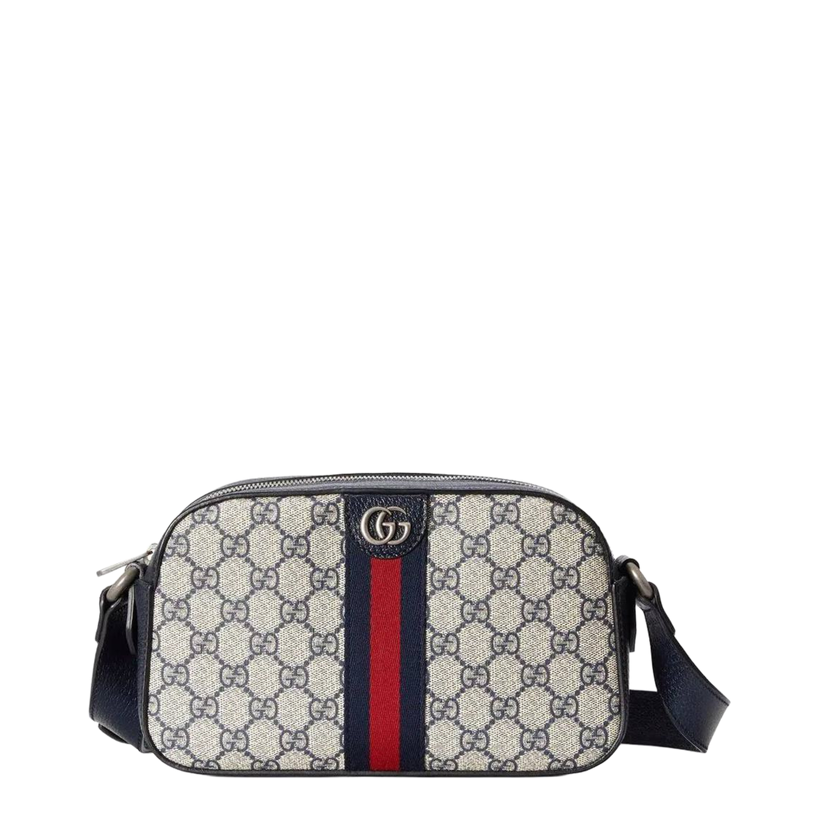 Ophidia Small Canvas Crossbody Bag - Gray - Image 3