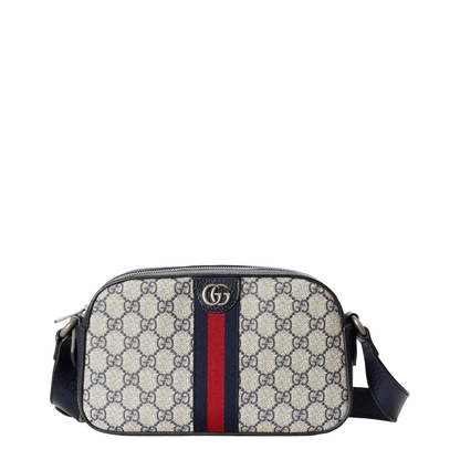 Ophidia Small Canvas Crossbody Bag - Gray - Image 3