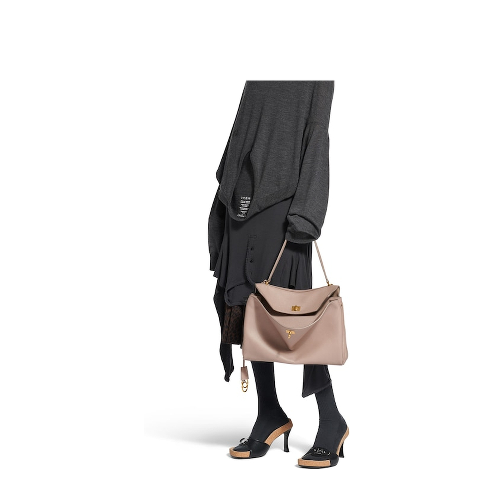 Rodeo Medium Handbag Leather Beige - Image 4