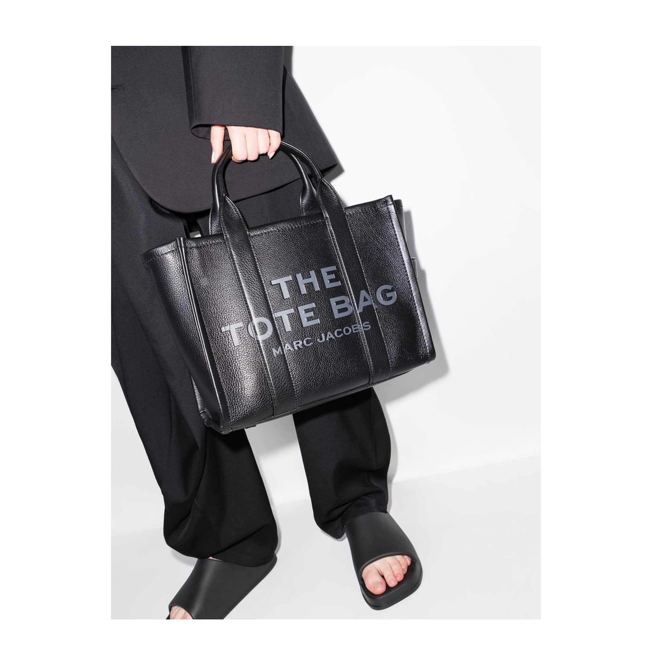 Medium Tote Bag In Black Leather - Image 2
