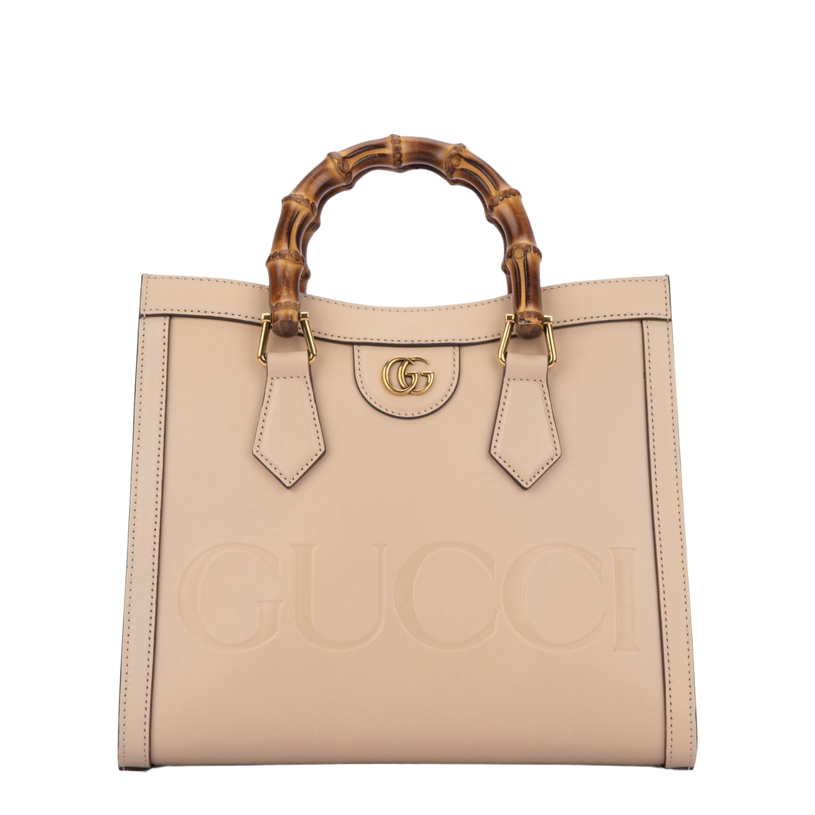 Diana Medium Leather Tote Bag - Beige - Image 2