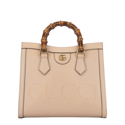 Diana Medium Leather Tote Bag - Beige - Image 2