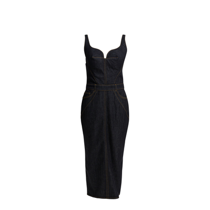 Sheath Dress In Raw Denim - Image 1