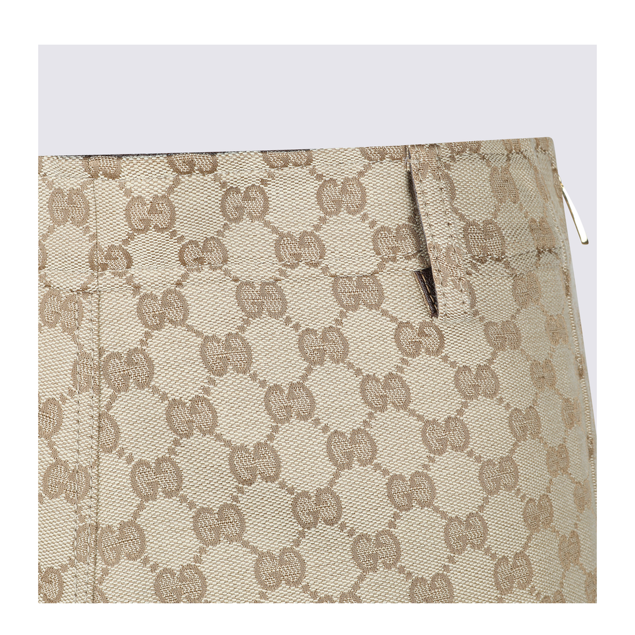 Cotton Canvas Fabric Skirt in Sand - Image 4