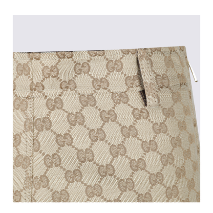 Cotton Canvas Fabric Skirt in Sand - Image 4