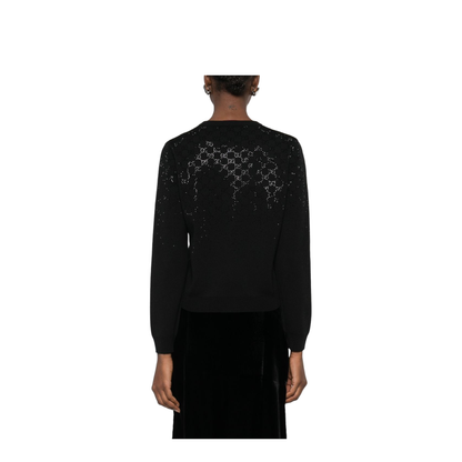 Fine Wool Cardigan with Crystals - Image 5