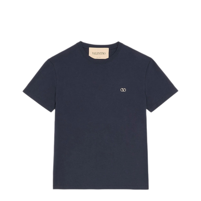 Cotton T-Shirt with Vlogo Embroidery - Image 1