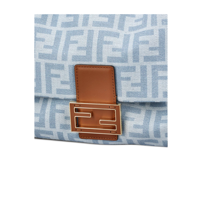 Mamma Baguette Medium Calfskin Shoulder Bag - Light Blue - Image 3