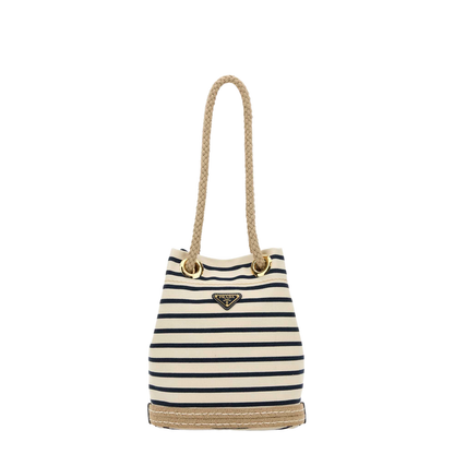 Embroidered Canvas Bucket Bag - Image 1
